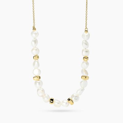 Kidult Collana Acciaio Gold con Perle Conchiglia