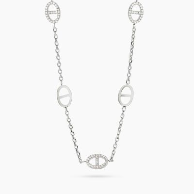 Kidult Collana Acciaio con Staffe e Cristalli