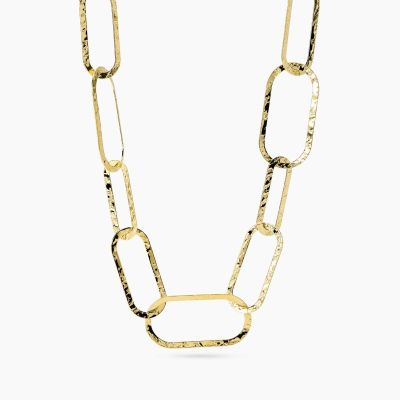 Kidult Collana Acciaio Gold Maglie Martellate