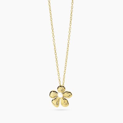 Kidult Collana Acciaio Gold con Fiore Martellato