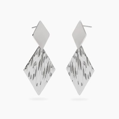 Kidult Orecchini Acciaio Pendenti Martellati Style