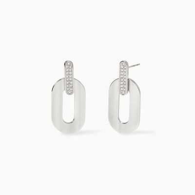 Kidult Orecchini Acciaio Pendenti e Cristalli Style