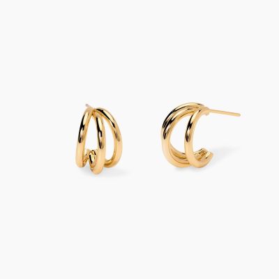 Kidult Orecchini Con Semicerchi Acciaio Gold Style