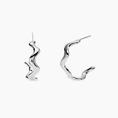 Kidult Orecchini Acciaio Cerchi Ondulati