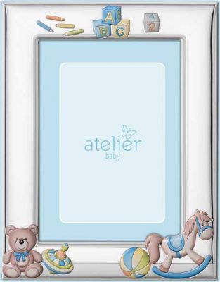 Atelier Cornice Bimbo Laminato Argento e Legno 13X18