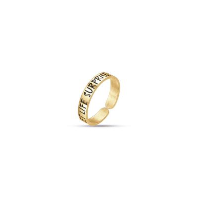 Luca Barra Anello Donna Acciaio Gold "LET LIFE SURPRISE YOU"
