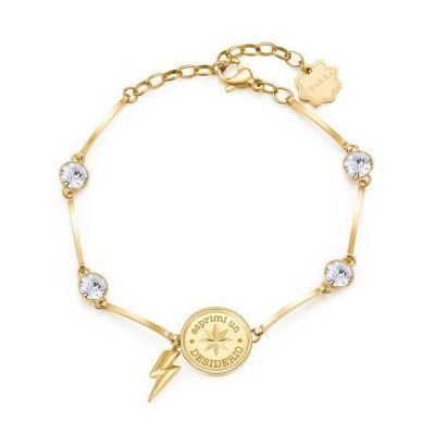 Brosway Bracciale Donna Acciaio Gold Rosa dei Venti e Saetta Chakra