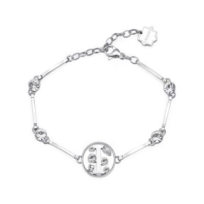 Brosway Bracciale Donna Acciaio Lettera I e Cristalli Chakra