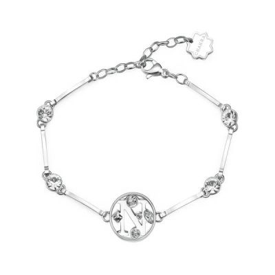 Brosway Bracciale Donna Acciaio Lettera N e Cristalli Chakra