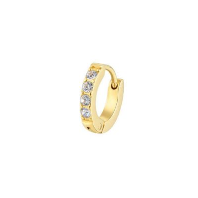 Brosway Mono Orecchino Acciaio Gold e Cristalli Chakra