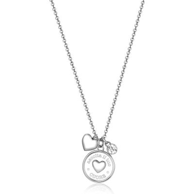 Brosway Collana Donna Acciaio Cuore e Cristalli Chakra