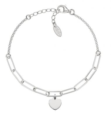 Amen Bracciale Donna Argento con Cuore Pendente
