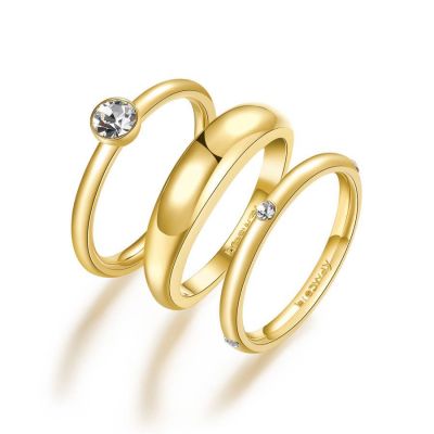 Brosway Set 3 Anelli Veretta Donna Acciaio Gold e Cristalli Symphonia - 12