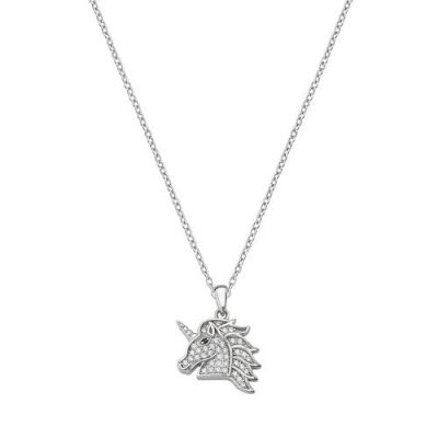Amen Collana Donna Argento Unicorno Zirconato