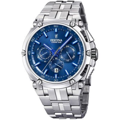 Festina Orologio Uomo Acciaio Cronografo Quadrante Blu