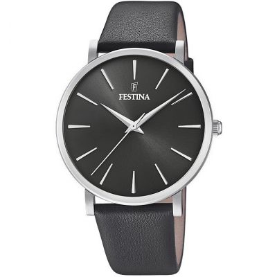 Festina Orologio Donna Acciaio Solo Tempo Pelle Nero