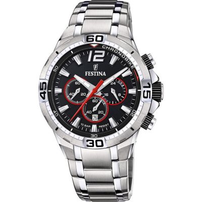 Festina Orologio Uomo Acciaio Cronografo Quadrante Nero