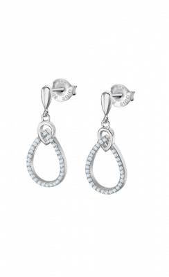 Lotus Orecchini Donna Argento Pendente con Zirconi