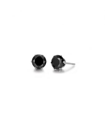 Luca Barra Orecchini Donna Acciaio Punto Luce Nero 6mm