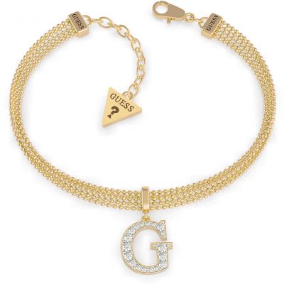Guess Bracciale multifilo Donna Acciaio Gold Pendente Swarovski