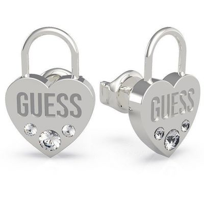Guess Orecchini Bottone Donna Acciaio Cuore