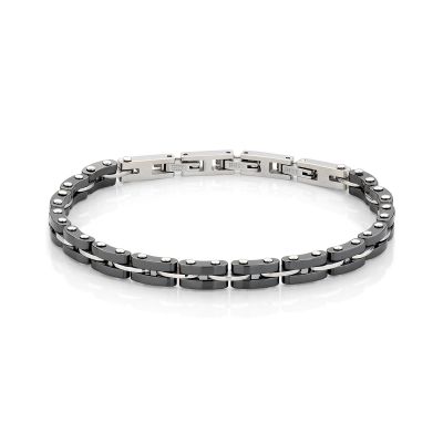 Amen Bracciale Uomo Acciaio Pvd Nero