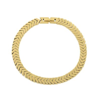 Amen Bracciale Spina di Pesce Acciaio Gold