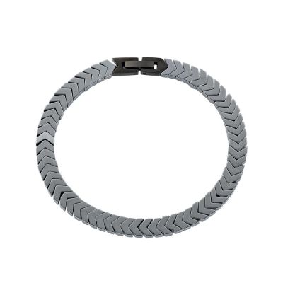 Amen Bracciale Spina di Pesce Acciaio Nero