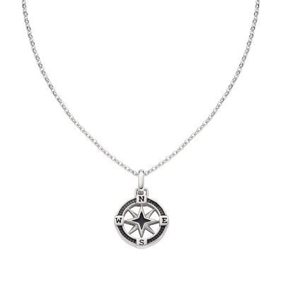 Amen Collana Uomo Acciaio con Rosa Dei Venti