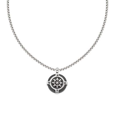 Amen Collana Uomo Acciaio Ciondolo con Timone