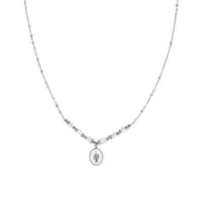 Amen Collana Acciaio Madonnina Agata e Smalto