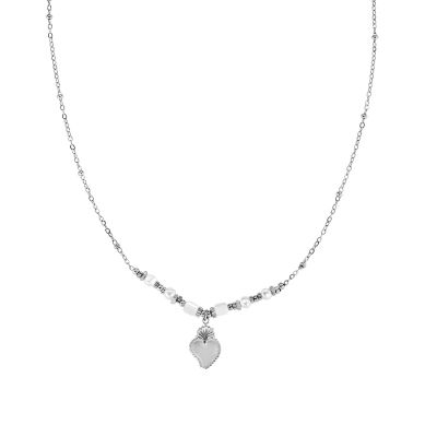 Amen Collana Acciaio Cuore Sacro e Agata 