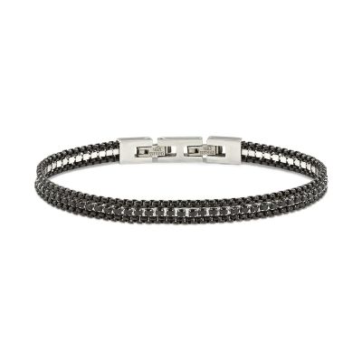Amen Tennis Acciaio Pvd Nero Zirconi Neri 2 mm