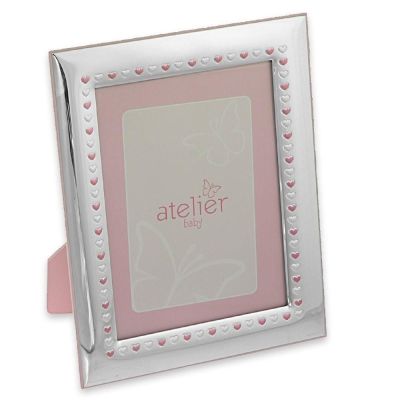 Atelier Cornice Bimba Cuoricini Laminato Argento e Legno 13X18