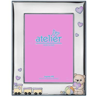 Atelier Cornice Bimba laminato Argento e Legno 13X18
