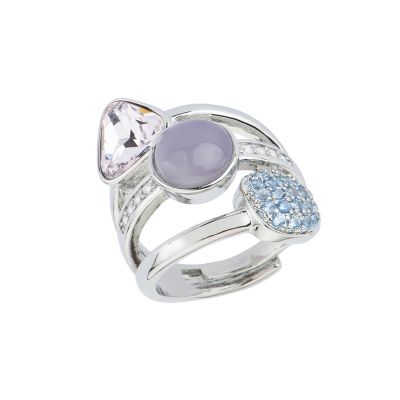 Barbieri Anello trilogy Metallo Rodiato Cristalli e Zirconi