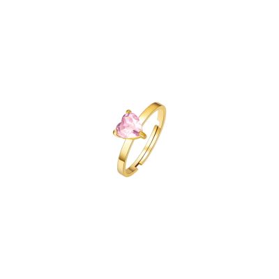 Luca Barra Anello Acciaio Gold Cuore Rosa 6 mm