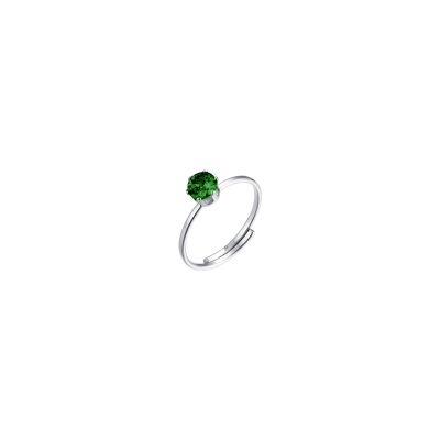 Luca Barra Anello Acciaio Zircone Verde