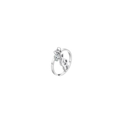 Luca Barra Anello Acciaio Nota e Zircone Bianco