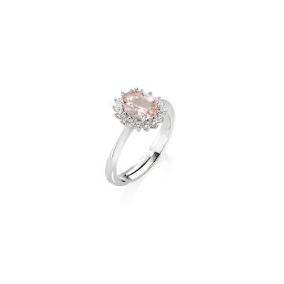 Amen Anello Argento Royal Lady Morganite