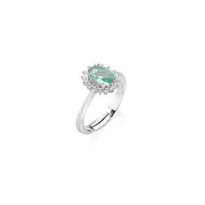 Amen Anello Argento Royal Lady Verde Acqua