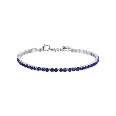 Luca Barra Tennis Uomo Acciaio Cristalli Blu