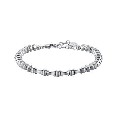 Luca Barra Bracciale Uomo Acciaio Ematite Silver