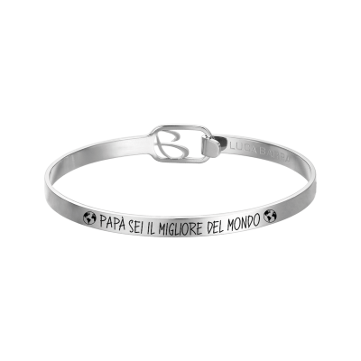 Luca Barra Bracciale Rigido Acciaio "Papà sei il..."