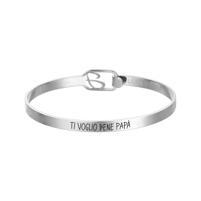 Luca Barra Bracciale Rigido Acciaio "Ti voglio bene Papà"