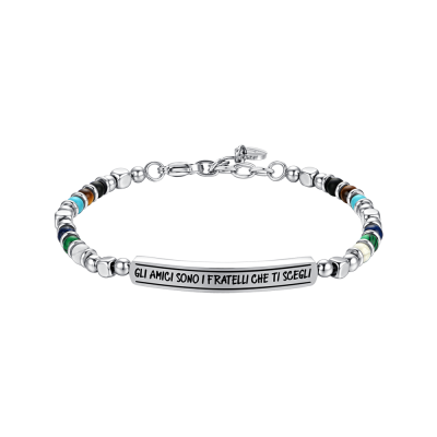 Luca Barra Bracciale Acciaio " Gli Amici Sono.."