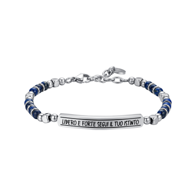Luca Barra Bracciale Acciaio " Libero e Forte.."