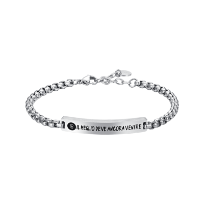 Luca Barra Bracciale Acciaio "18 Il Meglio deve.."