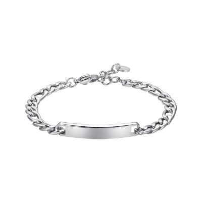 Luca Barra Bracciale Acciaio con Piastra