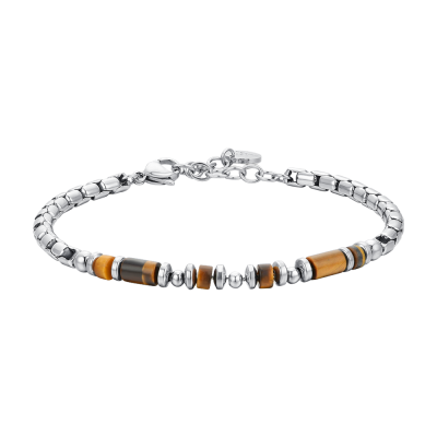 Luca Barra Bracciale Acciaio Occhio Di Tigre